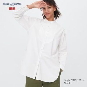 NWT Uniqlo Oxford Stand Collar Long-Sleeve Tunic (Ines de la Fressange)